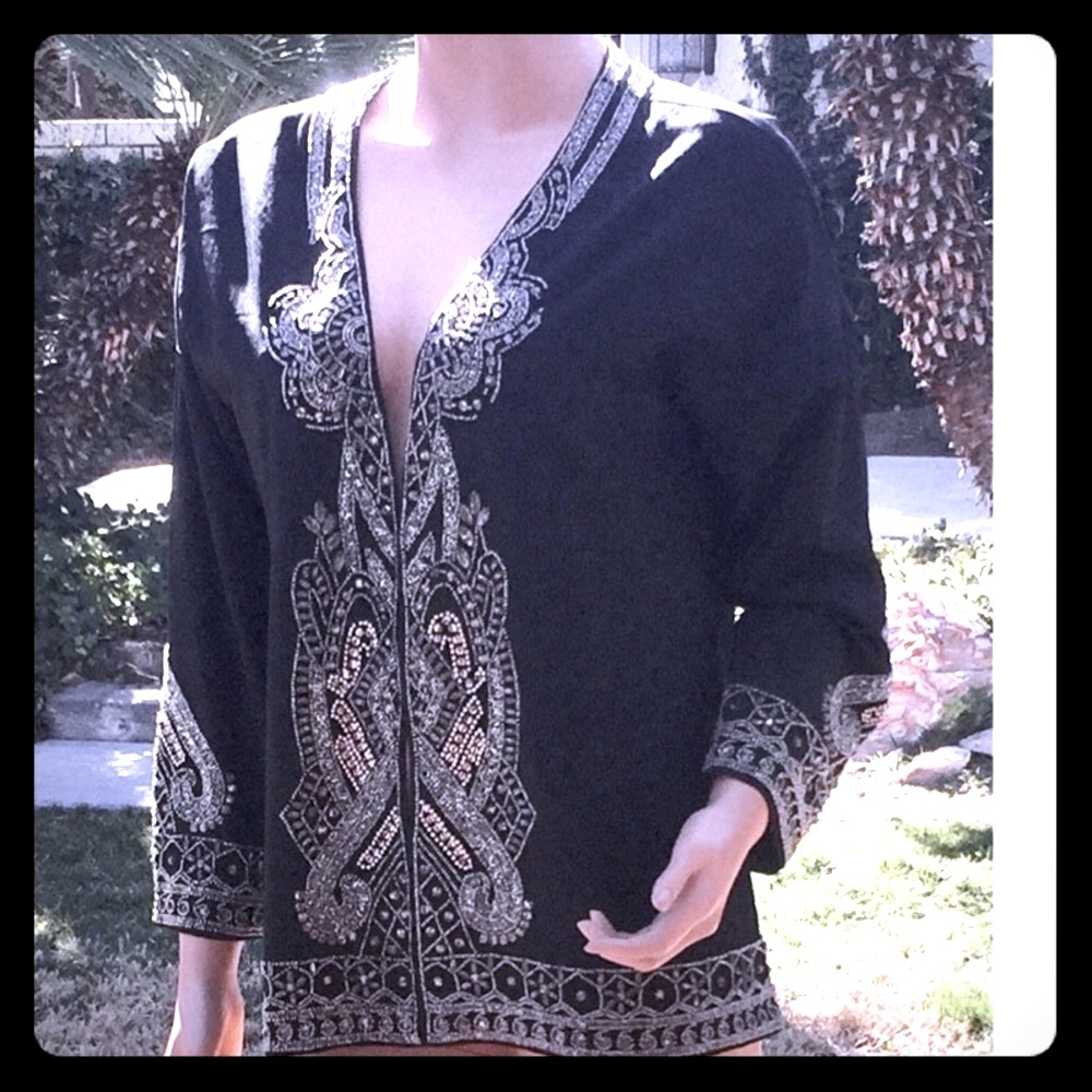 Soft Surroundings Hand Beaded Black Jacket 🖤